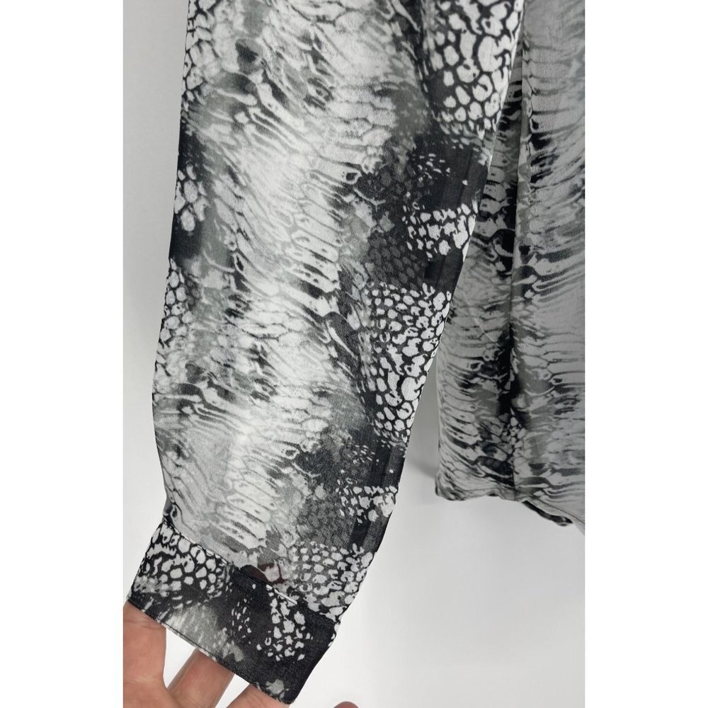 Cabi Python Snake Print Sheer Button Top Chiffon … - image 4